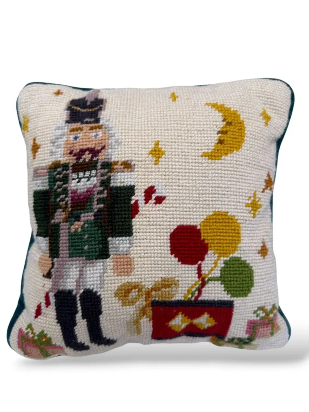 Christmas Needlepoint Accent Pillow The Nutcracker Zip Cover w/ Insert 9